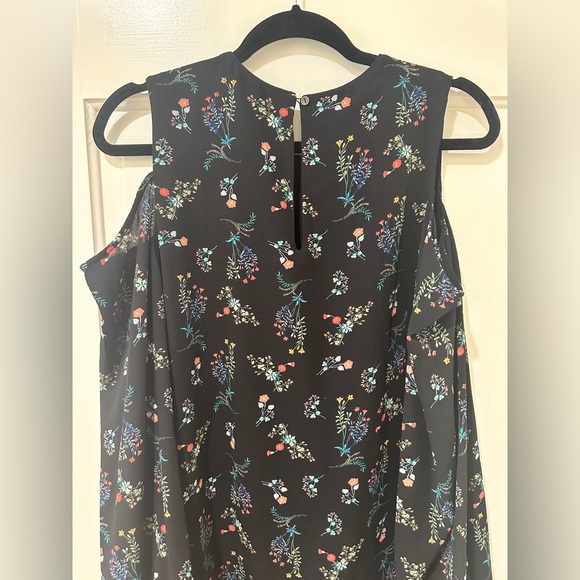 Wayf black floral open cold shoulder long sleeve mini dress - Picture 7 of 12